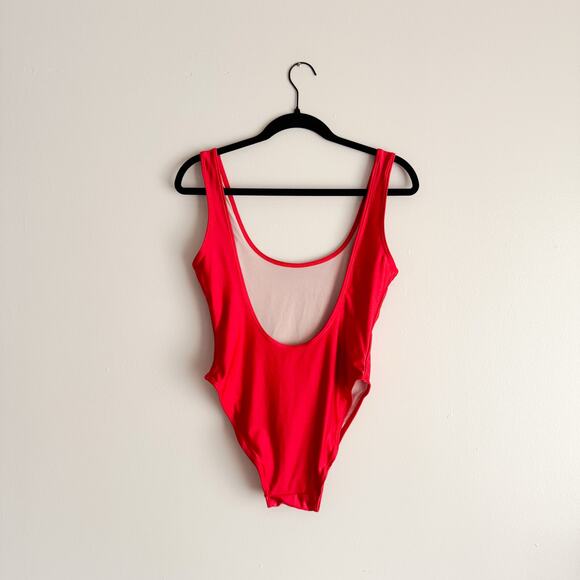 Ravesuits Red Talk Thirty to Me Scoop Back One Piece Swimsuit - M/L - Picture 4 of 5